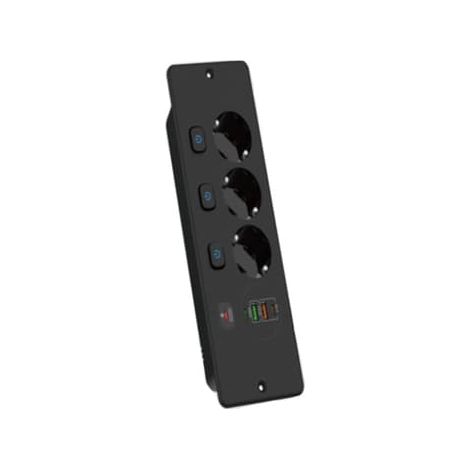 Prise encastrée BKL-E68 - Noir, norme européenne (1/5)