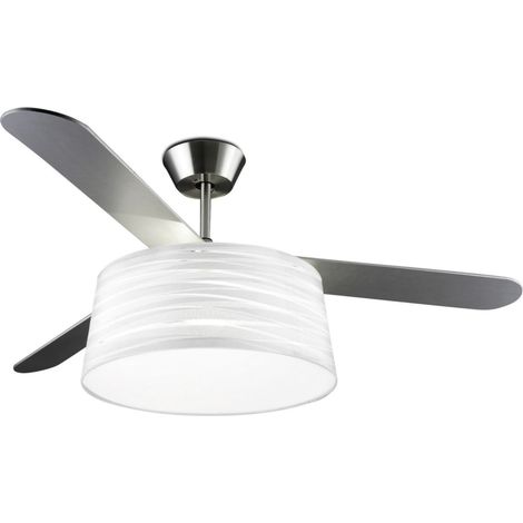 Ceiling fan Belmont Nickel / White with Light and Remote