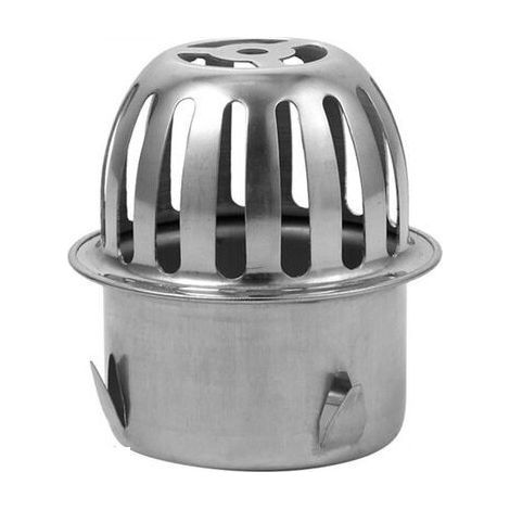 Lot de 2 Écran de gouttière en acier inoxydable pour aider à garder les drains ouverts Empêche le colmatage des feuilles et des débris Convient aux tuyaux de 58 mm de diamètre intérieur (1/3)