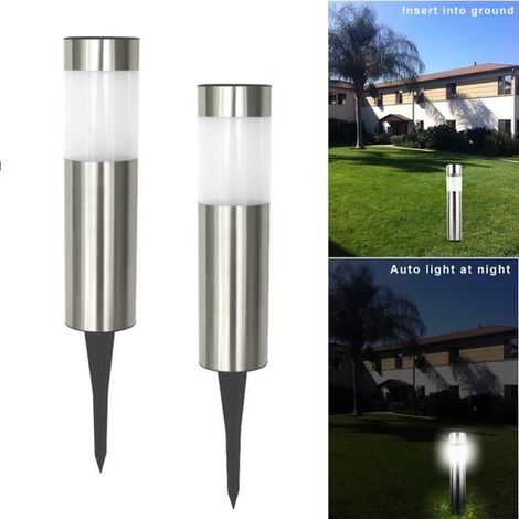 Grandes Lampes Solaires,WOVTE Lumière Solaire Pour Jardin Et Extérieur, 2 Eclairages LED Design Pour Jardin, Chemin, Piscine (1/4)