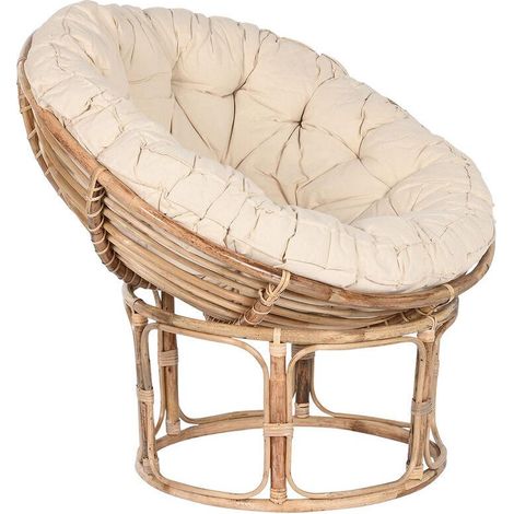 Esprit Silla de jardín Bambú Rattan Beige Natural