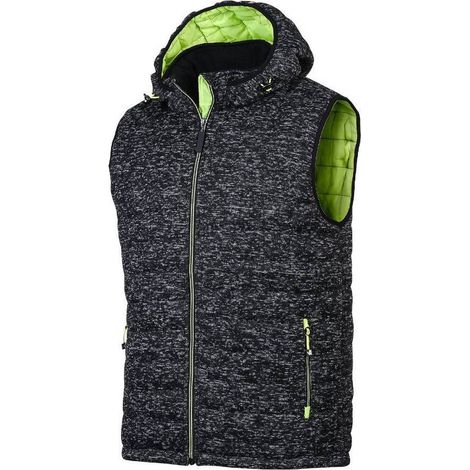 Gilet Sans Manches de Travail Teddy - Taille 3XL - Noir Fluorescent - Résistant et Confortable - D-Work