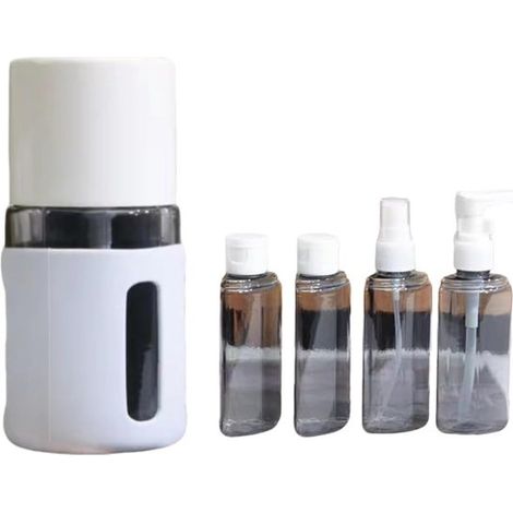 Distributeur de voyage 4-en-1 60 ml - Flacons anti-fuite - Pour shampoing, lotion et soins - Bleu - Accessoire de voyage (1/5)