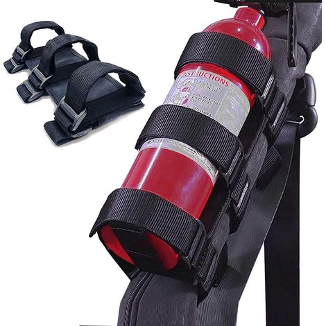 Support Pour Extincteur - Sangle Réglable Pour Barre De Protection - Compatible Avec Barres Rondes Et Rectangulaires - Pour Extincteurs Jusqu'à 1,4 kg - Noir (1/5)