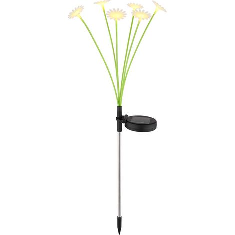 LED Solarleuchte Blumen Stecklampe Gartenleuchte Beetstecker Solarblumen Erdspieß, 6x LED warmweiß, DxH 20x70 cm