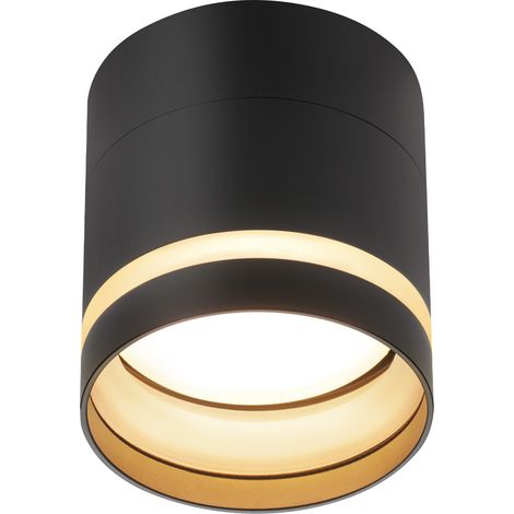 Spot LED en saillie noir - GBLY Spot de plafond rond Spot en acrylique blanc chaud Spot en saillie avec spot de plafond plat GX53 3000K Spot en saillie Plafonnier pour salon, chambre à coucher