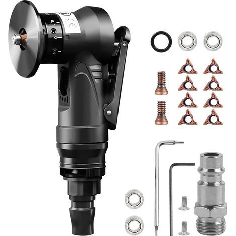 Manuelles pneumatisches Anfaswerkzeug, Mini-Druckluft-Anfasmaschine, 30000 U/min, 45°-Winkel mit 1/4-Zoll-Lufteinlass zum Anfasen und Entgraten (R-Winkel-Klingen) (1/5)