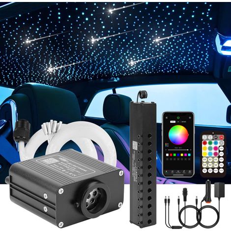 1 Kit Fibre Optique, 550pcs 0.75mm, Lumière RGBW, Contrôle Bluetooth, Pour Voiture Et Plafond