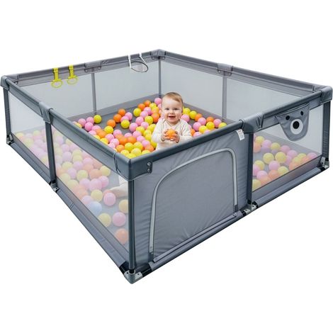 Baby laufstall mit 50 ballen und basketballkorb