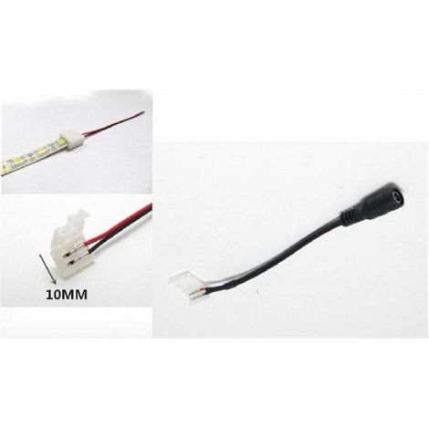 TrAdE Shop Traesio - Connettore Per Strisce Led 10mm Clip 2 Pin Jack Per Strip Led Monocolore 10mm-dc - (1/3)