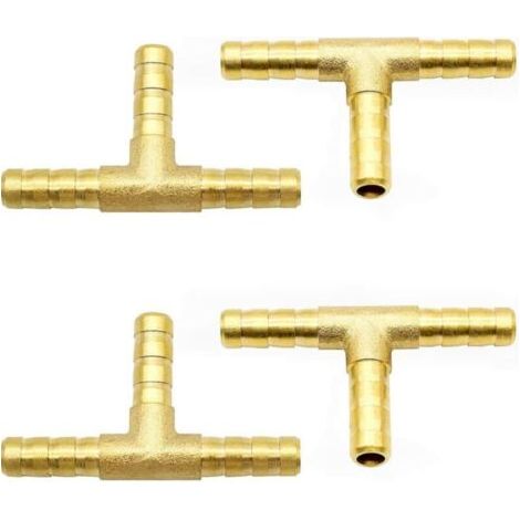 4 Pièces 6mm Pièce en T Connecteur De Tuyau en Laiton Connecteur D'Extension De Tuyau Connecteur De Tuyau d'air Comprimé Connecteur De Tuyau De Carburant (1/5)