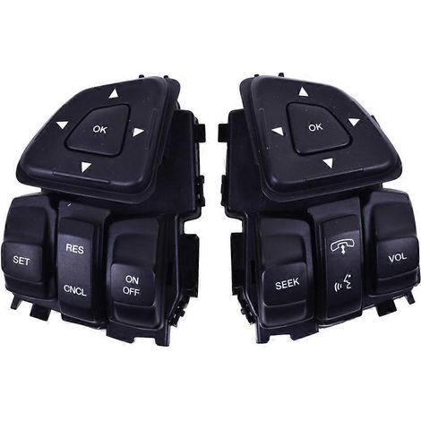 1 par de interruptores de control de crucero para volante BT4T-9E740-AFW BT4T-9E740-CFW compatibles con Ford Edge Explorer Flex Lincoln MKX (1/5)