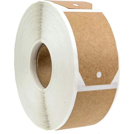 1 Packung Geschenkpapieretiketten aus natürlichem braunem Kraftpapier/300 Etiketten pro Rolle (1/5)