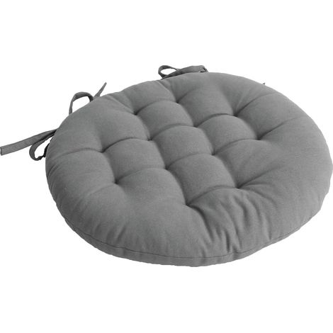 Galette de chaise ronde 38 cm Panama gris clair