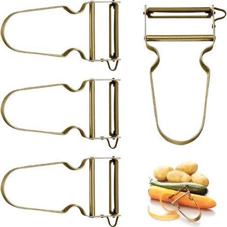 Juego de peladores de verduras,Juego de 4 piezas,Herramientas para cortar y pelar verduras,Peladores de frutas y verduras,11,5 x 5 x 1,2 cm (1/5)