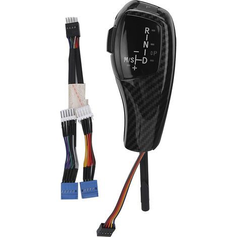 Pomo de palanca de cambios eléctrico LED automático Aramox F30 para vehículos con volante a la izquierda, compatible con E90, E92, E84 y E89 (diseño de carbono). (1/5)