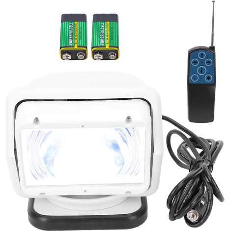 Projecteur orientable 12/24V 55W HID, télécommande, angle réglable, étanche pour extérieur blanc (1/5)