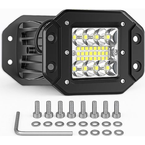2 Pcs Rampe de Phare LED, 5 Pouces 42W LED Voiture Exterieur pour SUV ATV UTV véhicules Pick-ups camions et Autres véhicules. (1/5)