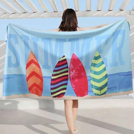 Sandabweisendes Mikrofaser-Strandtuch, leichte Stranddecke, sandabweisend und schnelltrocknend – große Piqué-Decke, 150 x 70 cm (1/5)