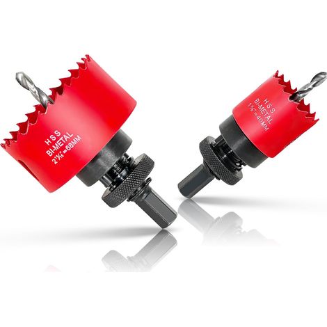 2PCS Scie Cloche, Bi-métal, 40mm 68mm, Coupe 32mm, Bois Métal PVC (1/5)