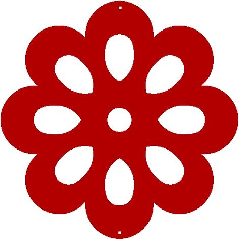 K1 Blumenanhänger, rote durchbrochene Frühlingsdekoration