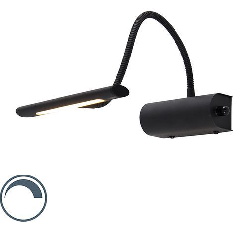 LED Dimmable Applique murale avec bras flexible variateur inclus - 1 lumière - L 30 cm - Noir - Moderne - éclairage intérieur - Salon I Chambre I Cuisine I Salle à manger (1/4)