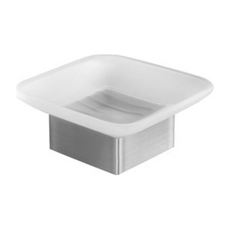 Portasapone quadrato vetro e acciaio inox satinato CLODE-S kamalu