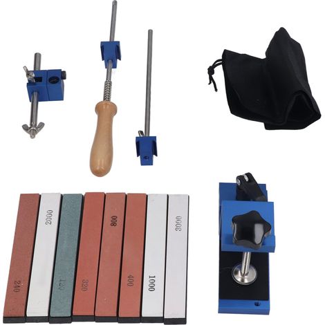 Kit affûtage couteaux rotatif angle fixe avec pierre à aiguiser pivot 180 degrés (1/5)