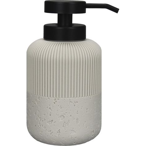Distributeur de savon sur pied ALBA, blanc/noir mat (1/3)