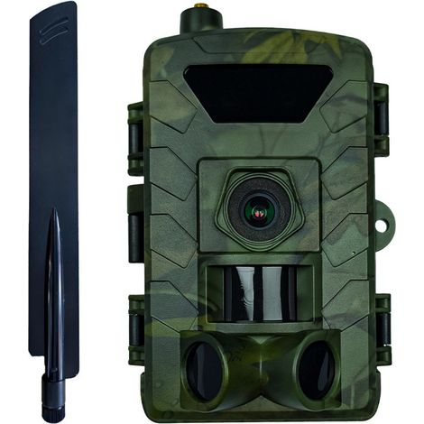 Caméra extérieure 4G camouflage vert, transfert instantané des photos via application, stockage cloud, vision nocturne HD 1296P 60MP PR803 -