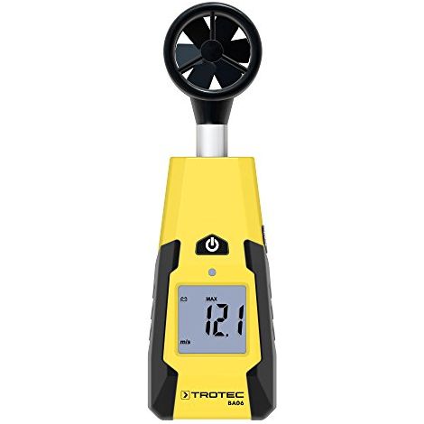 TROTEC Windmesser BA06 – Windmessgerät, Anemometer – Messbereich 1,1 bis 30 m/s, Abschaltautomatik