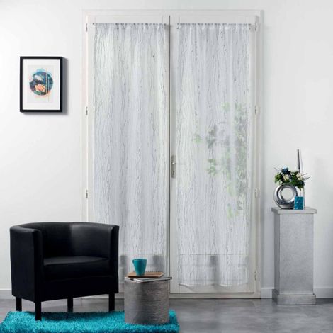 Paris Prix – Paire de voilages déco 70x200cm en polyester blanc – Type d'accroche : à passant – Entretien facile (1/3)