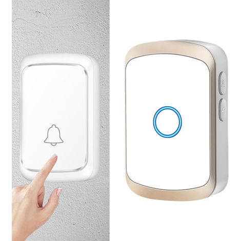 Kabellose Türklingel mit 60 Klingeltönen und 5 Lautstärkestufen, wasserdicht (IP67), kabelloser Wandgong, 300 m Reichweite, Akku- und USB-Ladefunktion, für Zuhause, Schule und Büro (1/5)