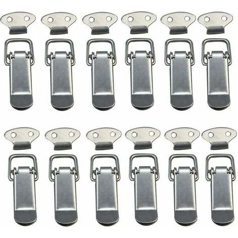 Set mit 12 Edelstahl-Federverschlüssen für Schränke, Kisten, Schubladen und Kleiderschränke (1/4)
