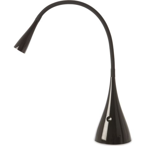 Lampada da tavolo in plastica nero lucido Snake LED 4W 3000K 300Lm Interruttore touch on/off e dimmer sulla base (1/2)