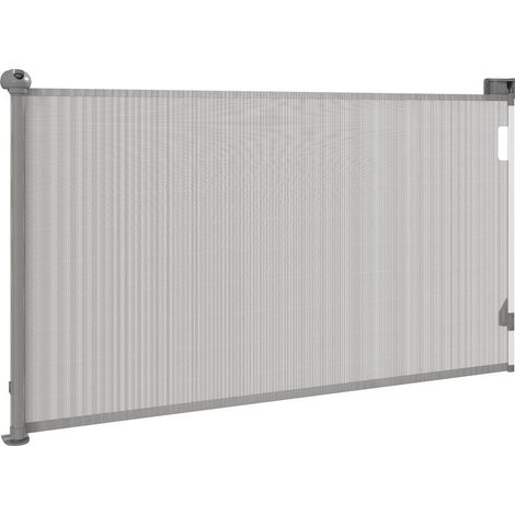 Barrière rétractable pour chien de 0 à149 cm verrouillage automatique - gris (1/5)