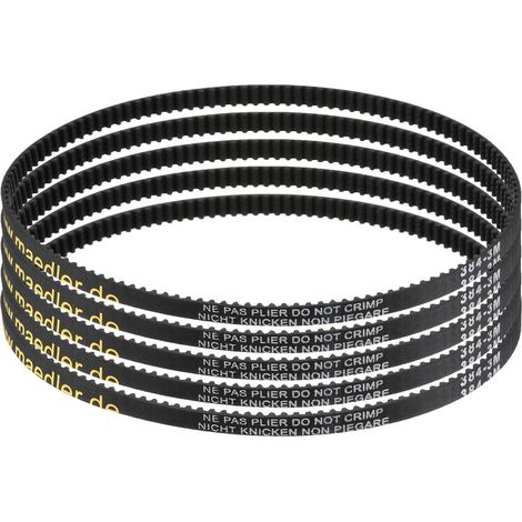 5pcs HTD-3M Rubber Timing Belt, 128 Teeth, 384mm Pitch Length x 6mm Width x 2.4mm Height, Closed Loop Pulley Belt (1/5)