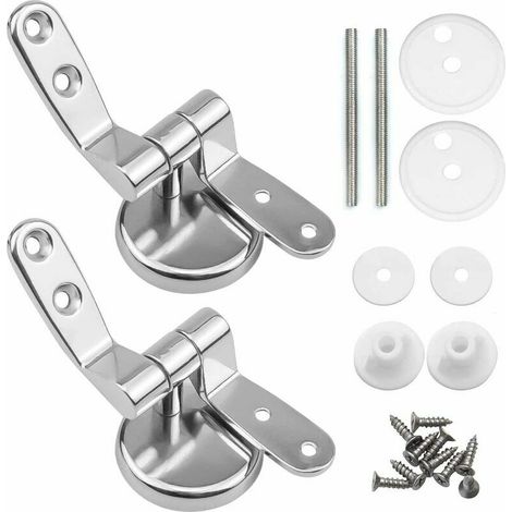 royaluxe- Charniere Abattant, Lot de 2 charnières de rechange pour lunette WC avec fixations en alliage de zinc (1/4)