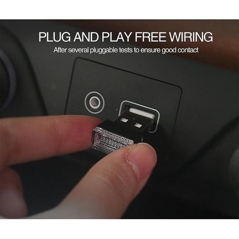 7 Lumires D'ambiance Intrieures De Voiture Led Monochromes Usb (7 Couleurs), Lumires 5v Plug And Play, Mini Kit D'clairage D'ambiance Intrieur De (1/4)