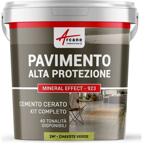 Microcemento per pavimenti interni: alta protezione - 2 m² (in 2 strati) Chayote Verde - ARCANE INDUSTRIES