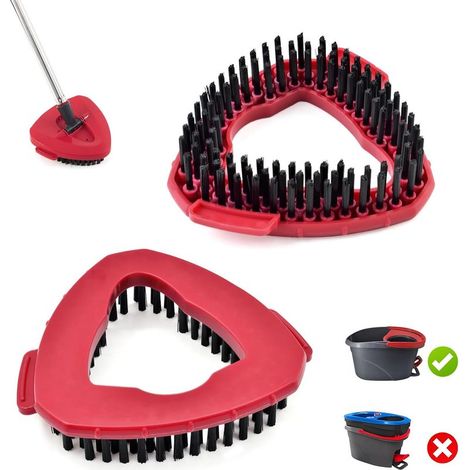 Lot de 2 têtes de balai à récurer de rechange compatibles avec la base de balai rotatif Vileda EasyWring pour nettoyage du sol (2 rouge) (1/5)