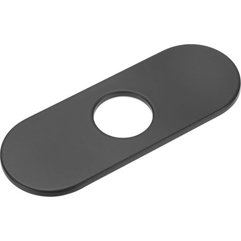 Plaque De Robinet, 6 Pouces 304 Acier Inoxydable Couverture Ovale Trou Escutcheon Plaque De Lavabo Pour Salle De Bain/Cuisine [Noir] (1/5)