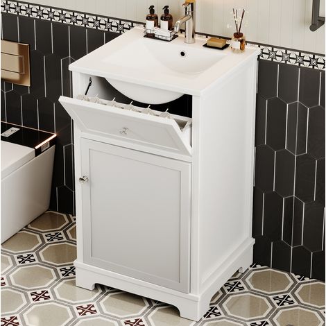 Mobile bagno con lavabo in ceramica MDF 51x46x87 cm OKMYHOME (1/5)