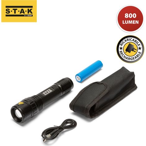 torcia led ricaricabile, 800 lumen, 10w (1/5)