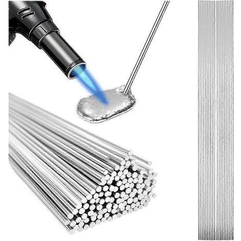 Baguettes de brasage en aluminium, 50 pièces, aluminium à bas point de fusion, baguettes de réparation pour soudage toutes positions, fil à souder en aluminium (1/5)