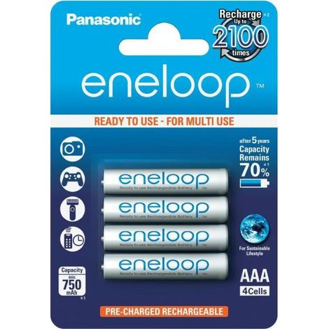 4 piles rechargeables accu ENELOOP LR03 AAA 800mAh - 4 piles rechargeables accu ENELOOP LR03 AAA 800mAh (1/3)