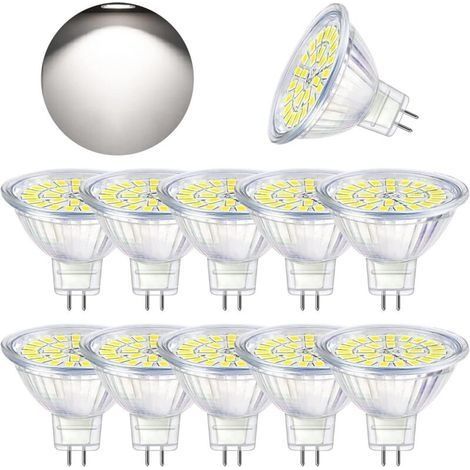 Ampoule LED GU5.3 Blanc Froid 6000K, MR16 LED 12V 5W Equivalent à 50W Halogène, Ampoules LED Spot Non Dimmable, Lot de 10 (1/5)