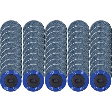 Packung mit 50 schnell austauschbaren 5-cm-Schleifscheiben, drehbare Scheibe mit Zirkonoxidbeschichtung zur Oberflächenvorbereitung (Körnung 60)
