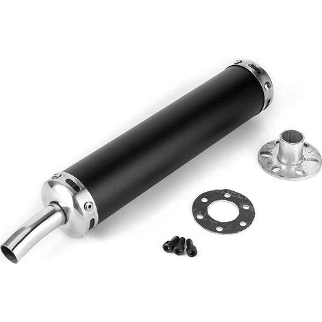 Silencieux d'échappement en acier inoxydable, pièces modifiées de silencieux d'échappement de 20mm/0.8in pour moto à 2 temps(Noir) (1/5)