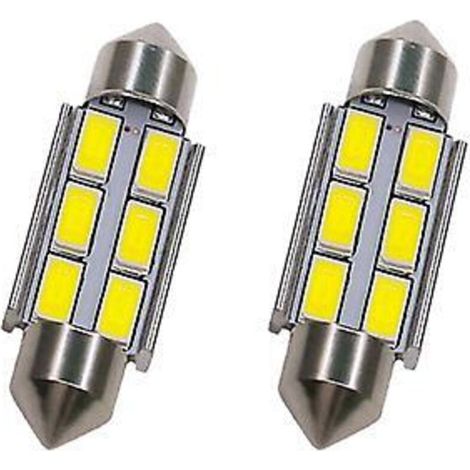 Ampoule Led - 36 Mm - 12 V Dc - 6500 K Blanc - Smd 5630 - Pour Éclairage Intérieur Voiture - 4 Pièces (1/5)